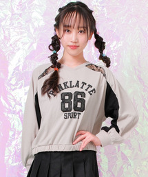PINK-latte（ピンクラテ）の「PINK latte SPORT ピンクラテスポーツ レースナンバリングロゴロングTシャツ（ジャージ）」