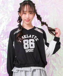 PINK-latte（ピンクラテ）の「PINK latte SPORT ピンクラテスポーツ レースナンバリングロゴロングTシャツ（ジャージ）」