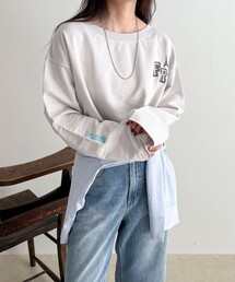 ヴィンテージ加工裏毛オフショルプルオーバー