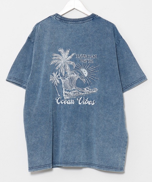 Kahiko(カヒコ)の「【Kahiko】SURF&Palms ケオキメンズTシャツ(Tシャツ/カットソー・メンズ・ライトブルー/ネイビー/グレー・FREE)」の3枚目の写真