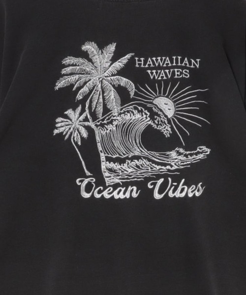 Kahiko(カヒコ)の「【Kahiko】SURF&Palms ケオキメンズTシャツ(Tシャツ/カットソー・メンズ・ライトブルー/ネイビー/グレー・FREE)」の4枚目の写真