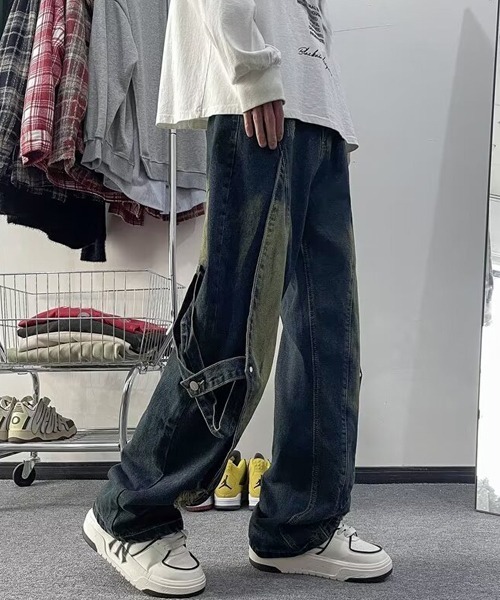 Ressaca(レサーカ)の「ダメージ加工サイドベルトデニムパンツ(デニムパンツ・メンズ・ブラック/ブルー・M/XL/L)」の9枚目の写真