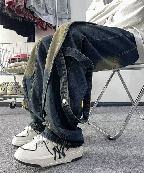 Ressaca(レサーカ)の「ダメージ加工サイドベルトデニムパンツ(デニムパンツ・メンズ・ブラック/ブルー・M/XL/L)」の13枚目の写真