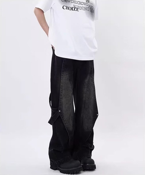 Ressaca(レサーカ)の「ダメージ加工サイドベルトデニムパンツ(デニムパンツ・メンズ・ブラック/ブルー・M/XL/L)」の20枚目の写真
