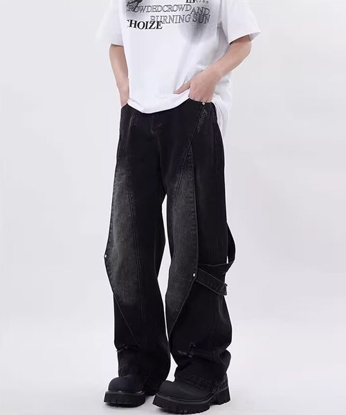 Ressaca(レサーカ)の「ダメージ加工サイドベルトデニムパンツ(デニムパンツ・メンズ・ブラック/ブルー・M/XL/L)」の19枚目の写真