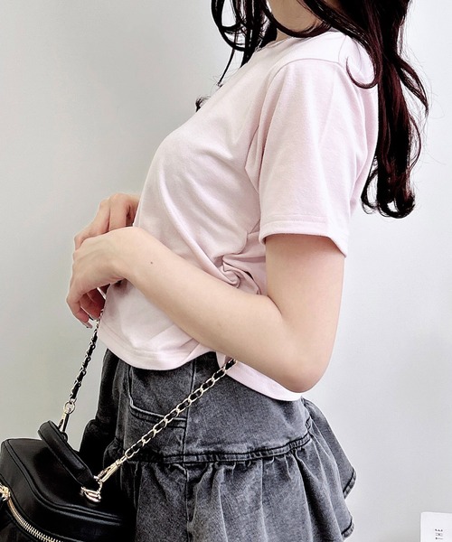 INGNI(イング)の「ハートレース抜きサイドギャザーTシャツ(Tシャツ/カットソー・レディース・オフホワイト/ライトピンク/ブラック・M)」の21枚目の写真