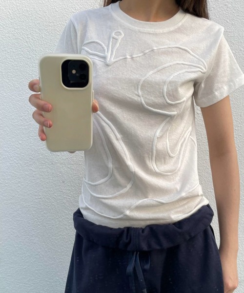 shyam inspiration(シャムインスピレーション)の「アップルモチーフシアーコンパクトTシャツ(Tシャツ/カットソー・レディース・ホワイト・M/L)」の4枚目の写真
