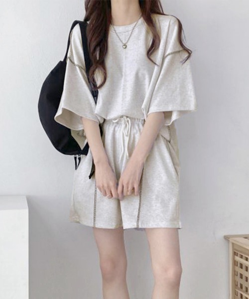 Miniministore(ミニミニストア)の「Tシャツショートパンツ 2点セットアップ(セットアップ・レディース・ブラック/ライトグレー/ベージュ・FREE)」の5枚目の写真