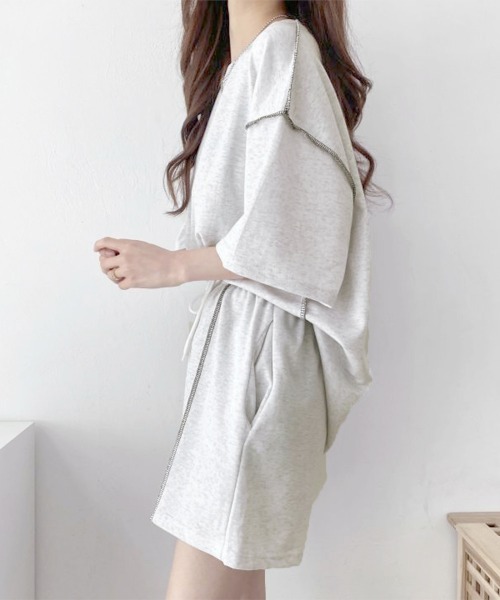 Miniministore(ミニミニストア)の「Tシャツショートパンツ 2点セットアップ(セットアップ・レディース・ブラック/ライトグレー/ベージュ・FREE)」の6枚目の写真