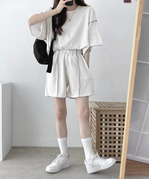 Miniministore(ミニミニストア)の「Tシャツショートパンツ 2点セットアップ(セットアップ・レディース・ブラック/ライトグレー/ベージュ・FREE)」の8枚目の写真