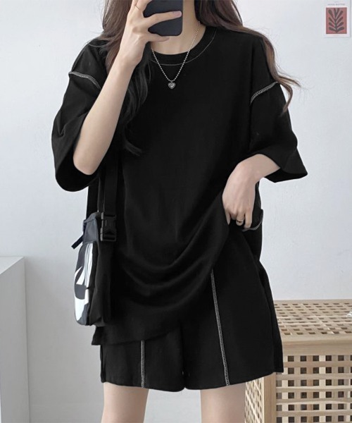 Miniministore(ミニミニストア)の「Tシャツショートパンツ 2点セットアップ(セットアップ・レディース・ブラック/ライトグレー/ベージュ・FREE)」の9枚目の写真