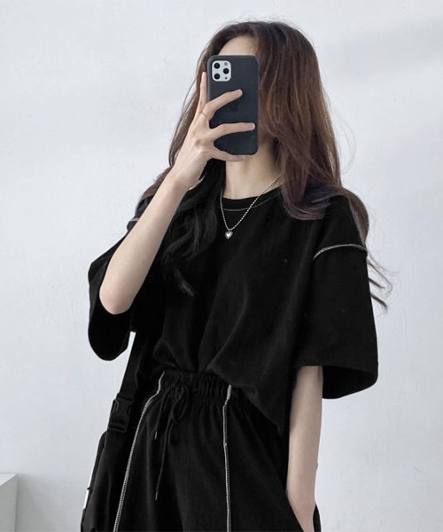 Miniministore(ミニミニストア)の「Tシャツショートパンツ 2点セットアップ(セットアップ・レディース・ブラック/ライトグレー/ベージュ・FREE)」の10枚目の写真