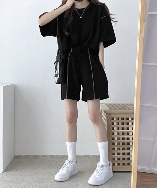 Miniministore(ミニミニストア)の「Tシャツショートパンツ 2点セットアップ(セットアップ・レディース・ブラック/ライトグレー/ベージュ・FREE)」の11枚目の写真