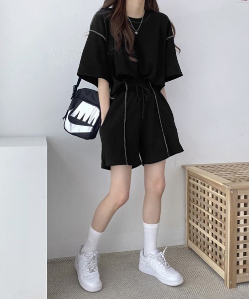 Miniministore(ミニミニストア)の「Tシャツショートパンツ 2点セットアップ(セットアップ・レディース・ブラック/ライトグレー/ベージュ・FREE)」の14枚目の写真