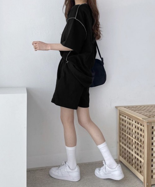 Miniministore(ミニミニストア)の「Tシャツショートパンツ 2点セットアップ(セットアップ・レディース・ブラック/ライトグレー/ベージュ・FREE)」の15枚目の写真