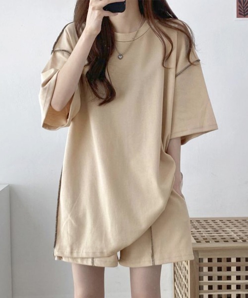 Miniministore(ミニミニストア)の「Tシャツショートパンツ 2点セットアップ(セットアップ・レディース・ブラック/ライトグレー/ベージュ・FREE)」の16枚目の写真