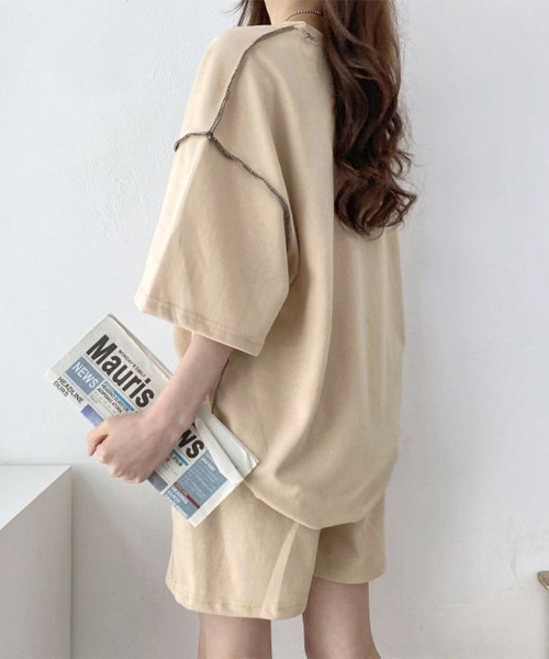 Miniministore(ミニミニストア)の「Tシャツショートパンツ 2点セットアップ(セットアップ・レディース・ブラック/ライトグレー/ベージュ・FREE)」の17枚目の写真