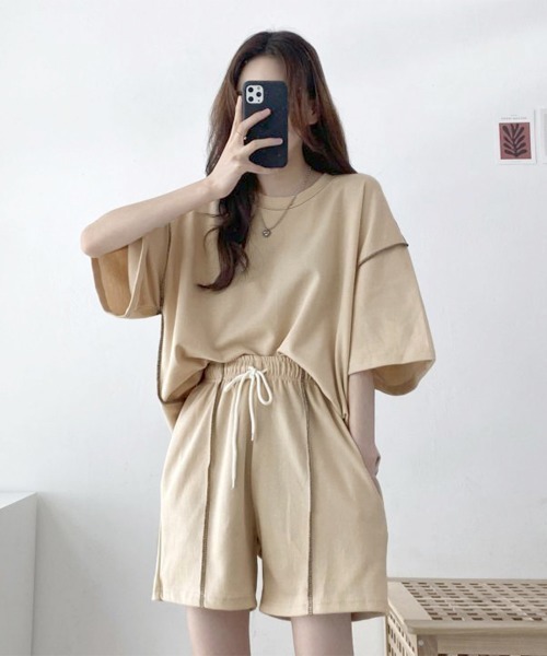 Miniministore(ミニミニストア)の「Tシャツショートパンツ 2点セットアップ(セットアップ・レディース・ブラック/ライトグレー/ベージュ・FREE)」の18枚目の写真