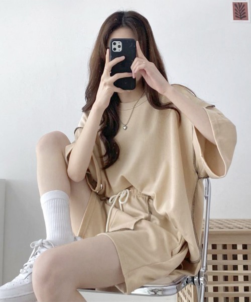 Miniministore(ミニミニストア)の「Tシャツショートパンツ 2点セットアップ(セットアップ・レディース・ブラック/ライトグレー/ベージュ・FREE)」の20枚目の写真