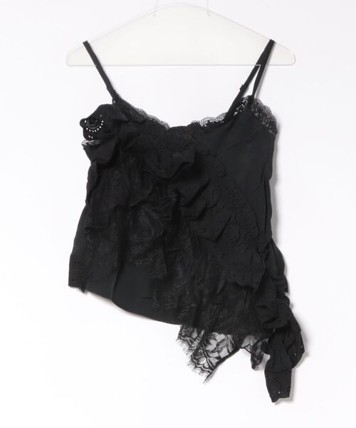 チャイハネ(チャイハネ)の「【チャイハネ】レースパッチワークアシンメトリーキャミソール(キャミソール・レディース・ブラック/ブラウン/ホワイト・FREE)」の2枚目の写真