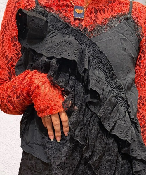 チャイハネ(チャイハネ)の「【チャイハネ】レースパッチワークアシンメトリーキャミソール(キャミソール・レディース・ブラック/ブラウン/ホワイト・FREE)」の17枚目の写真