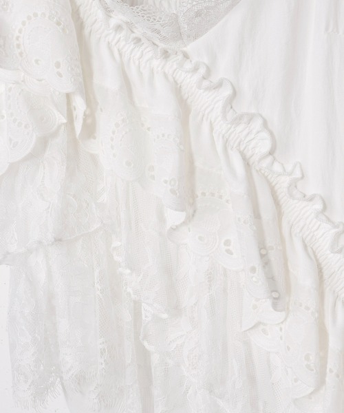 チャイハネ(チャイハネ)の「【チャイハネ】レースパッチワークアシンメトリーキャミソール(キャミソール・レディース・ブラック/ブラウン/ホワイト・FREE)」の5枚目の写真