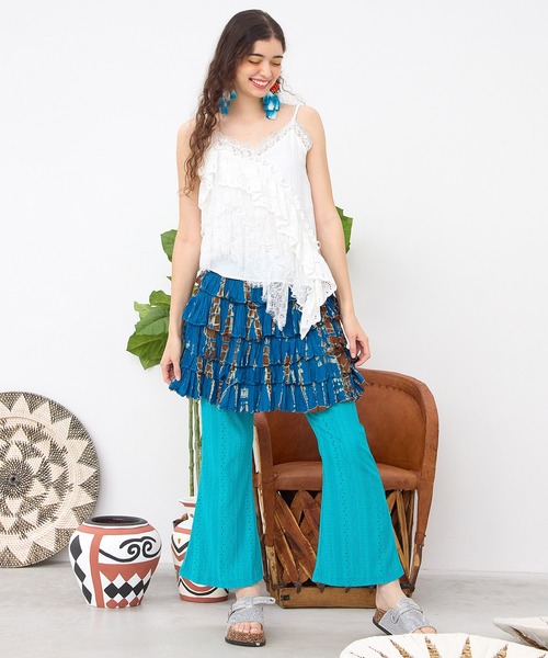 チャイハネ(チャイハネ)の「【チャイハネ】レースパッチワークアシンメトリーキャミソール(キャミソール・レディース・ブラック/ブラウン/ホワイト・FREE)」の7枚目の写真