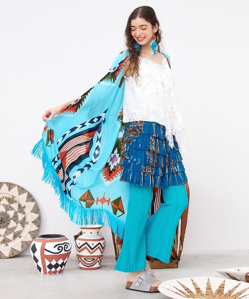 チャイハネ(チャイハネ)の「【チャイハネ】レースパッチワークアシンメトリーキャミソール(キャミソール・レディース・ブラック/ブラウン/ホワイト・FREE)」の9枚目の写真