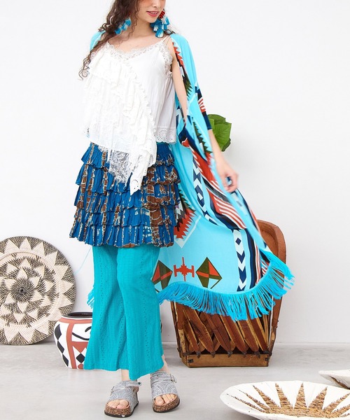 チャイハネ(チャイハネ)の「【チャイハネ】レースパッチワークアシンメトリーキャミソール(キャミソール・レディース・ブラック/ブラウン/ホワイト・FREE)」の10枚目の写真