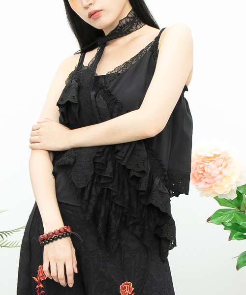 チャイハネ(チャイハネ)の「【チャイハネ】レースパッチワークアシンメトリーキャミソール(キャミソール・レディース・ブラック/ブラウン/ホワイト・FREE)」の11枚目の写真