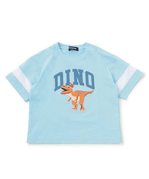 kladskap(クレードスコープ)の「キャップザウルス袖メッシュ半袖Tシャツ【接触冷感・速乾】(Tシャツ/カットソー・キッズ・ライトブルー/レッド・110cm/130cm/100cm/90cm/120cm)」の1枚目の写真