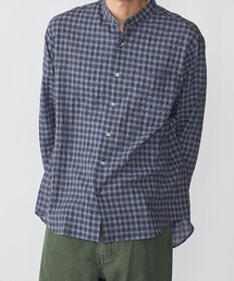 SHIPS: 〈MADE IN JAPAN〉エアー サッカー リラックス バンドカラー シャツ