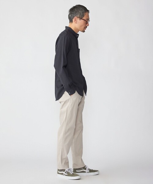 SHIPS(シップス)の「SHIPS: 〈MADE IN JAPAN〉エアー サッカー リラックス バンドカラー シャツ(シャツ/ブラウス・メンズ・ダークグレー/ネイビー/ダークブルー/ブラウン・X-LARGE/LARGE/MEDIUM/SMALL)」の6枚目の写真
