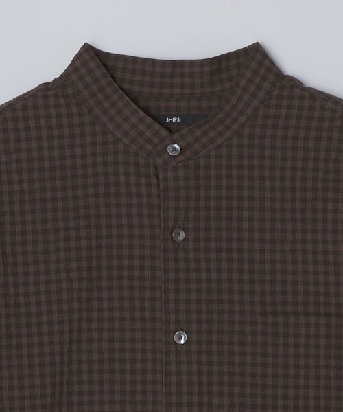 SHIPS(シップス)の「SHIPS: 〈MADE IN JAPAN〉エアー サッカー リラックス バンドカラー シャツ(シャツ/ブラウス・メンズ・ダークグレー/ネイビー/ダークブルー/ブラウン・X-LARGE/LARGE/MEDIUM/SMALL)」の16枚目の写真