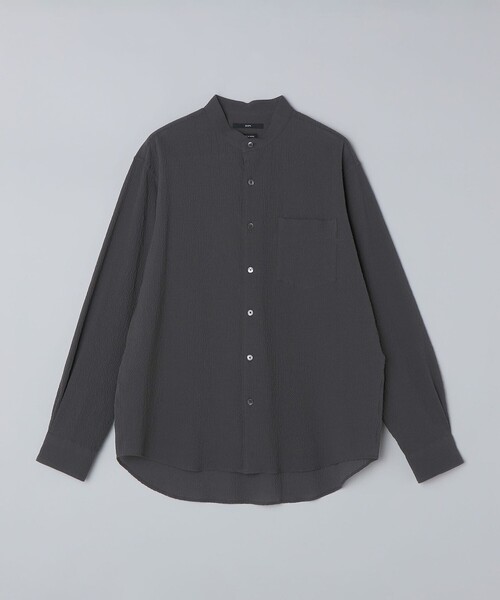 SHIPS(シップス)の「SHIPS: 〈MADE IN JAPAN〉エアー サッカー リラックス バンドカラー シャツ(シャツ/ブラウス・メンズ・ダークグレー/ネイビー/ダークブルー/ブラウン・X-LARGE/LARGE/MEDIUM/SMALL)」の21枚目の写真