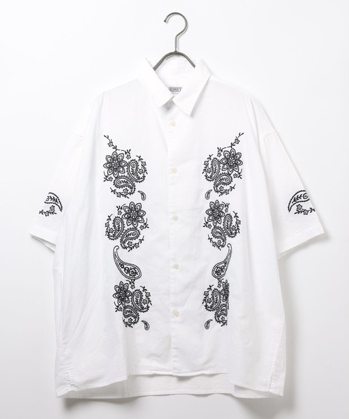GEORGE'S(ジョージズ)の「刺繍パナマシャツ(シャツ/ブラウス・メンズ・オフホワイト/チャコールグレー・MEDIUM/LARGE)」の9枚目の写真