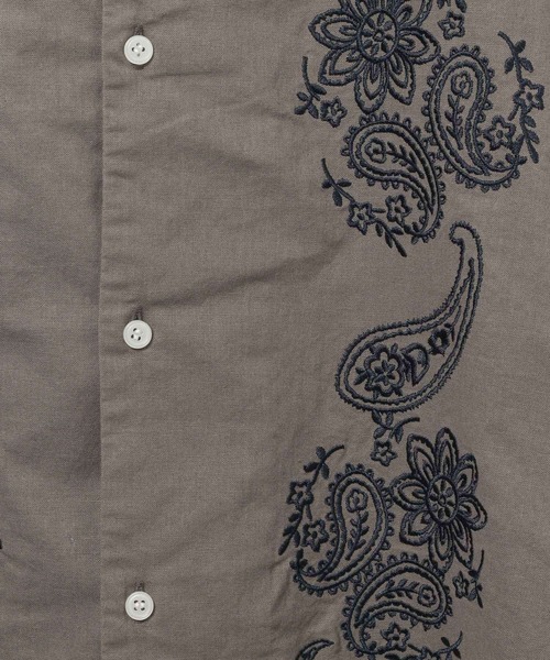 GEORGE'S(ジョージズ)の「刺繍パナマシャツ(シャツ/ブラウス・メンズ・オフホワイト/チャコールグレー・MEDIUM/LARGE)」の11枚目の写真