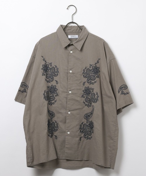 GEORGE'S(ジョージズ)の「刺繍パナマシャツ(シャツ/ブラウス・メンズ・オフホワイト/チャコールグレー・MEDIUM/LARGE)」の3枚目の写真
