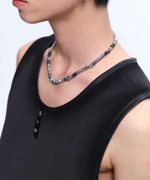 RSSC(アールエスエスシー)の「LEATHER MIXED SPRAY SLEEVELESS - CHARCOAL(Tシャツ/カットソー・レディース・その他・0/1/2)」の13枚目の写真