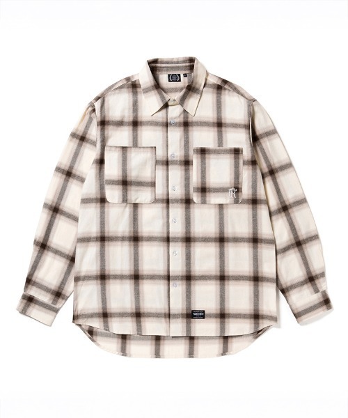 430（フォーサーティ）の「ms6483- L-S OMBRE CHECK SHIRT オンブレチェックシャツ(26-081)（シャツ/ブラウス・メンズ・ベージュ/ネイビー・3/2/1/0）」の2枚目の写真
