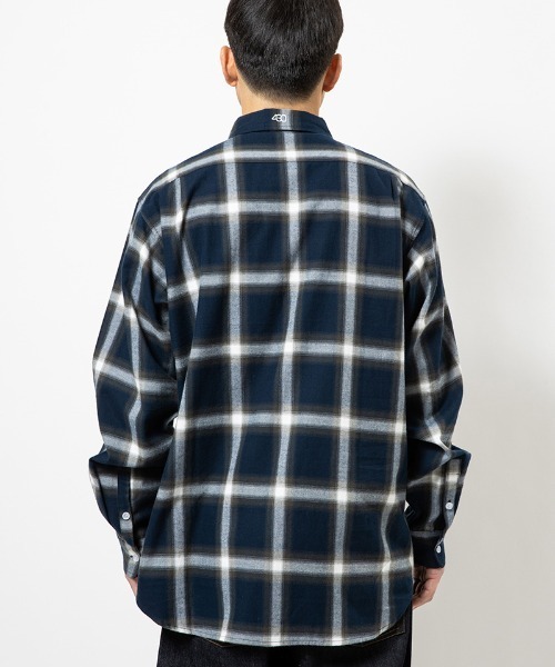 430（フォーサーティ）の「ms6483- L-S OMBRE CHECK SHIRT オンブレチェックシャツ(26-081)（シャツ/ブラウス・メンズ・ベージュ/ネイビー・3/2/1/0）」の9枚目の写真