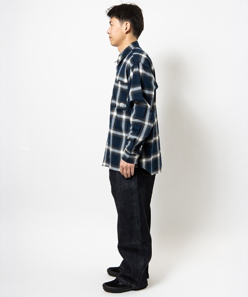 430（フォーサーティ）の「ms6483- L-S OMBRE CHECK SHIRT オンブレチェックシャツ(26-081)（シャツ/ブラウス・メンズ・ベージュ/ネイビー・3/2/1/0）」の11枚目の写真