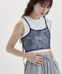 花柄メッシュキャミソールビスチェ
