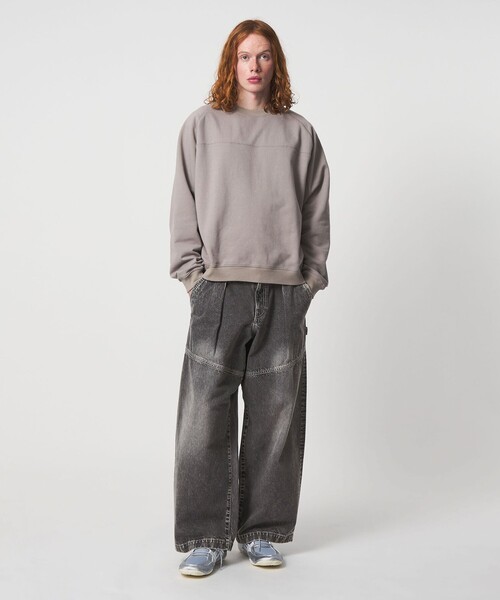 UNITED ARROWS & SONS＞ BLEACH DENIM WIDE PANTS/デニムパンツ