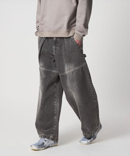 UNITED ARROWS & SONS> BLEACH DENIM WIDE PANTS/デニムパンツ UNITED ARROWS & SONS> BLEACH DENIM WIDE PANTS/デニムパンツ
