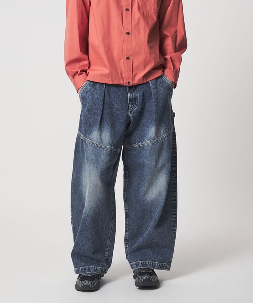 UNITED ARROWS & SONS＞ BLEACH DENIM WIDE PANTS/デニムパンツ