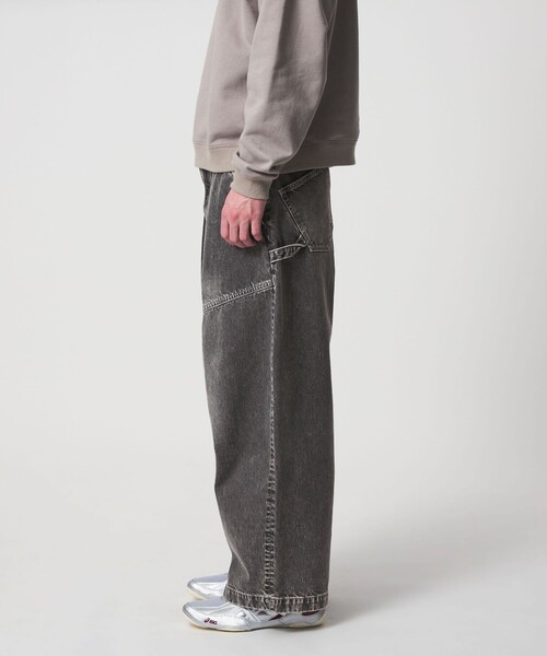 UNITED ARROWS & SONS＞ BLEACH DENIM WIDE PANTS/デニムパンツ