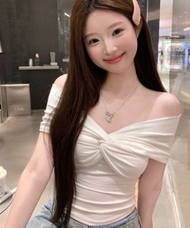 オフショルカシュクールトップス