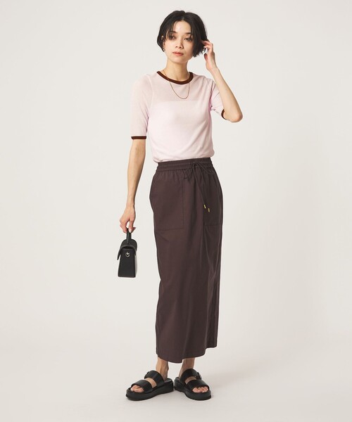 green label relaxing(グリーンレーベルリラクシング)の「シアー リンガー Tシャツ(Tシャツ/カットソー・レディース・ダークグレー/ピンク/オフホワイト・FREE)」の11枚目の写真