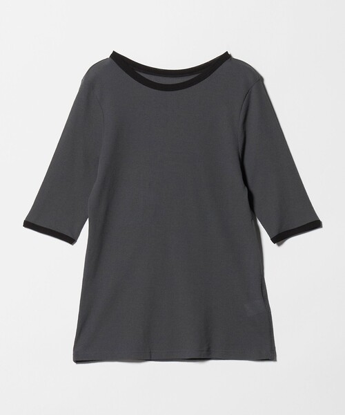 green label relaxing(グリーンレーベルリラクシング)の「シアー リンガー Tシャツ(Tシャツ/カットソー・レディース・ダークグレー/ピンク/オフホワイト・FREE)」の16枚目の写真